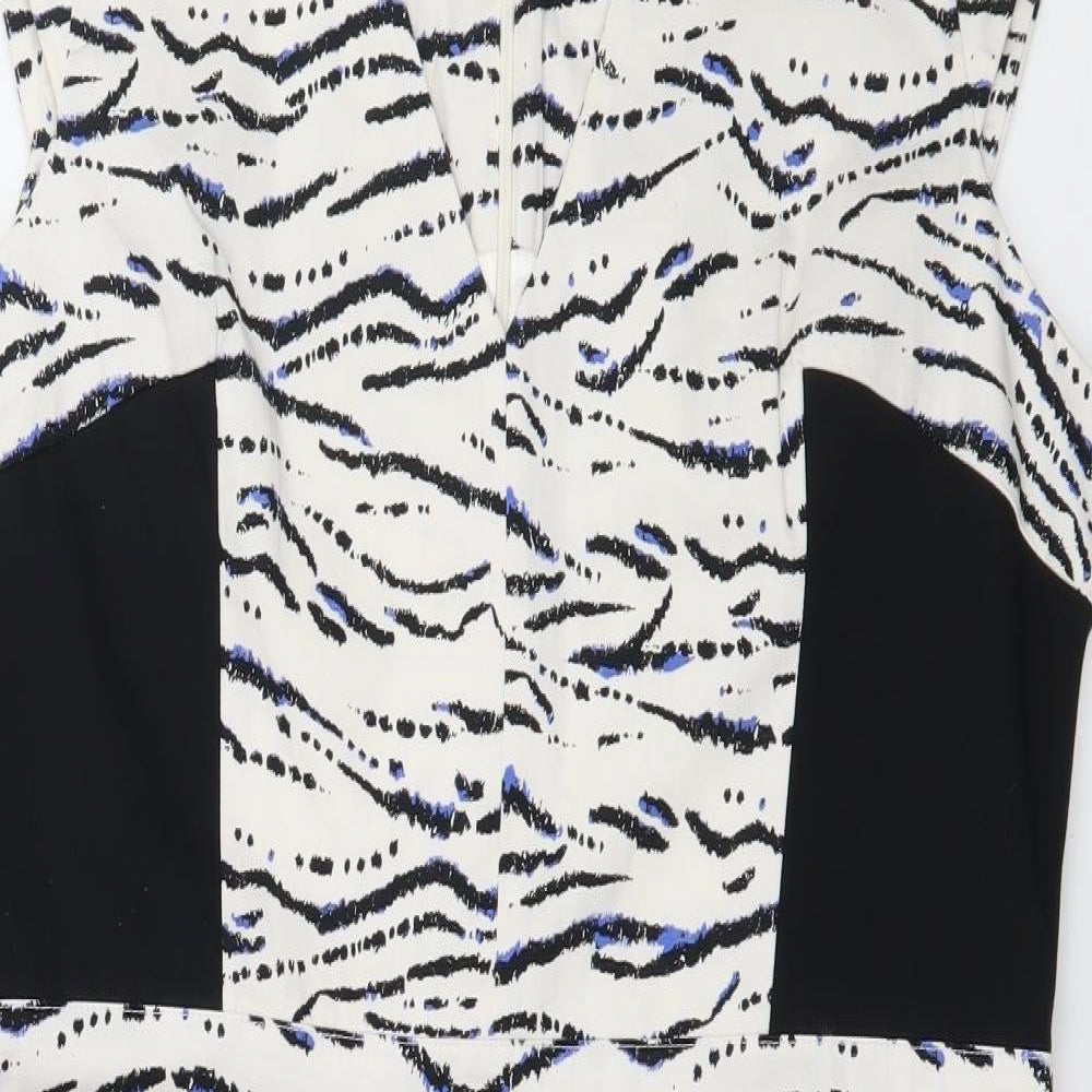French Connection Womens White Geometric  Shift  Size 16