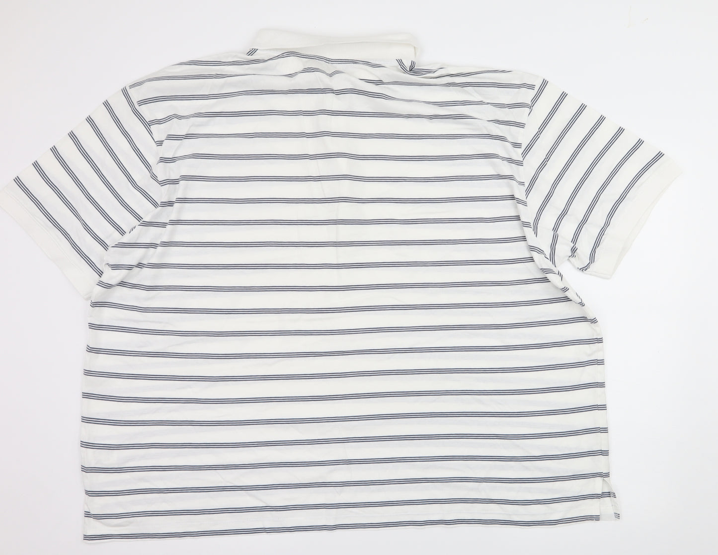 South Bay Mens White Striped Jersey  Polo Size 3XL