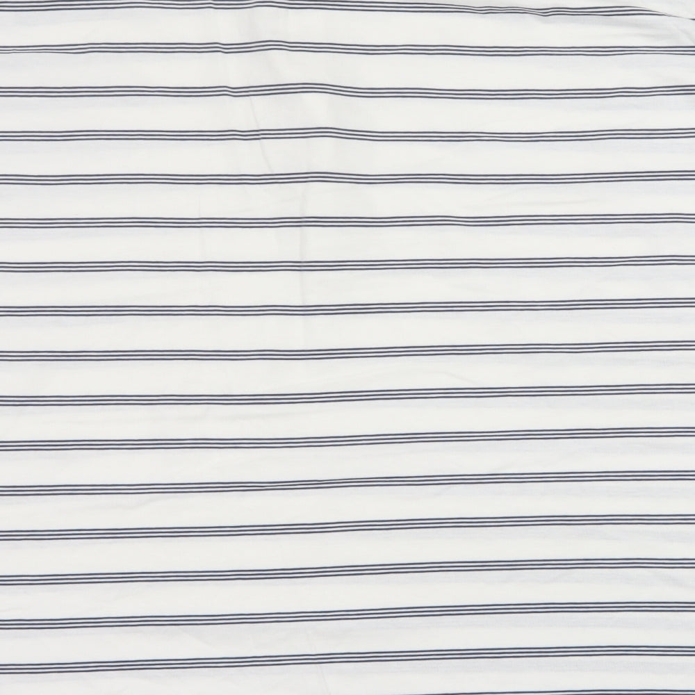 South Bay Mens White Striped Jersey  Polo Size 3XL