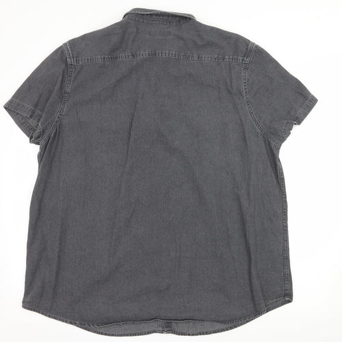 Primark Mens Grey  Denim  Button-Up Size 3XL