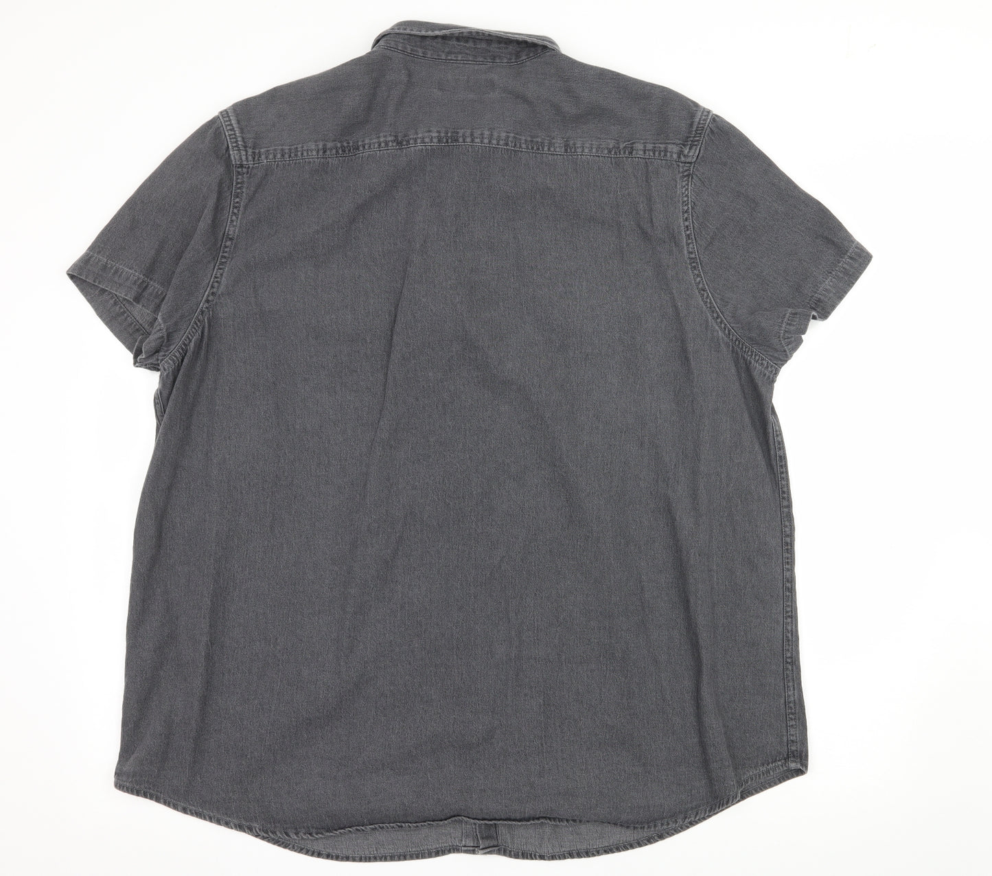 Primark Mens Grey  Denim  Button-Up Size 3XL