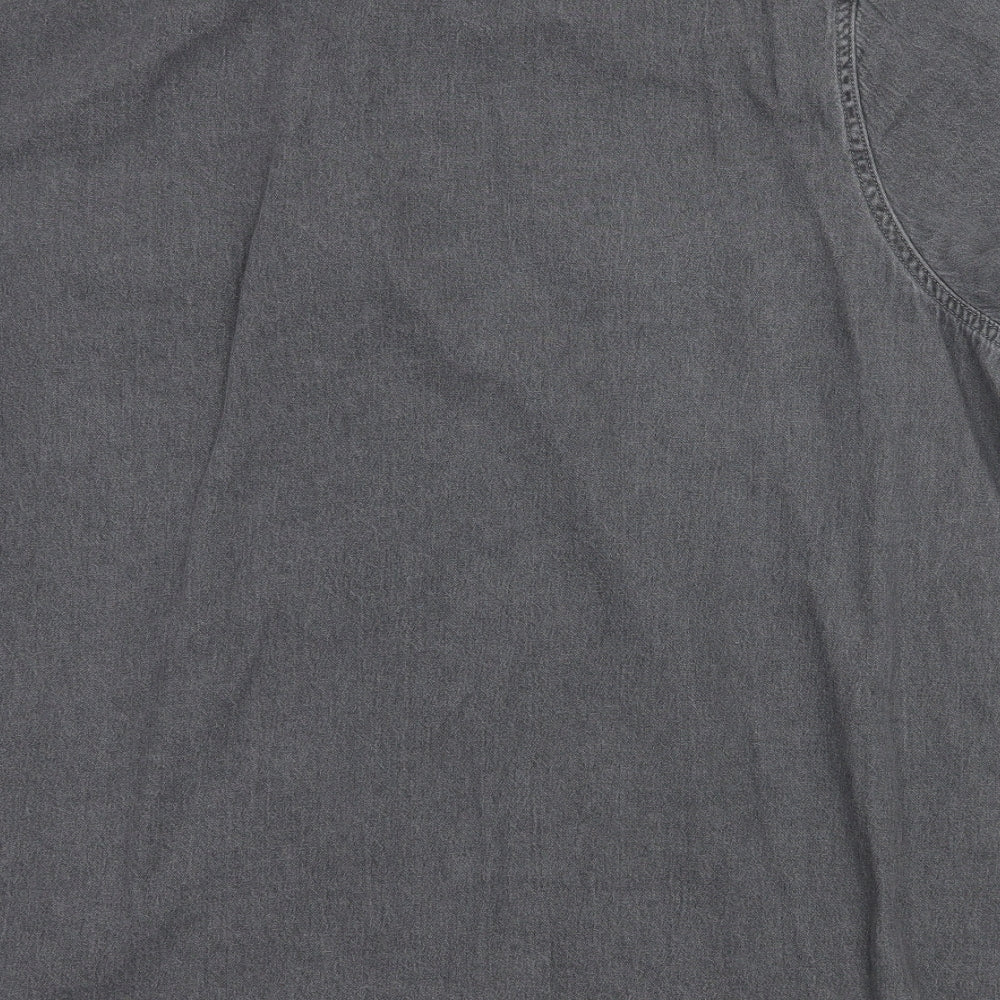 Primark Mens Grey  Denim  Button-Up Size 3XL