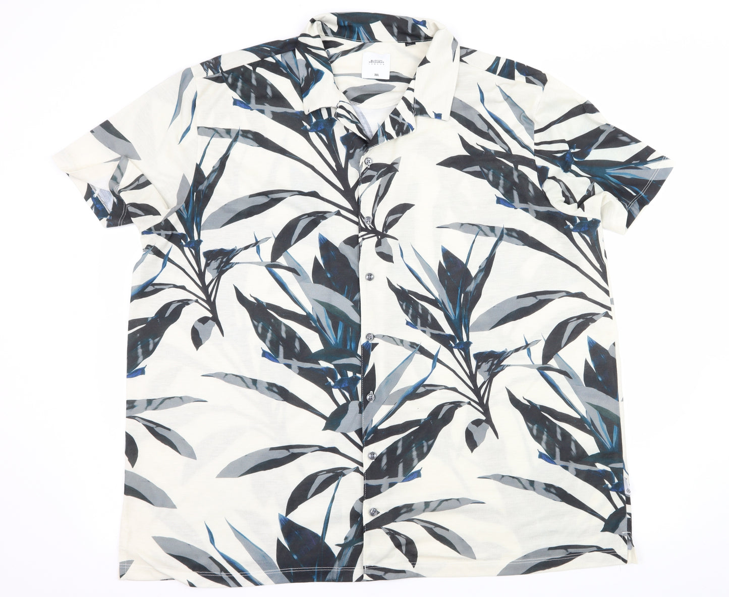 Burton Mens Ivory Floral Jersey  Button-Up Size 2XL