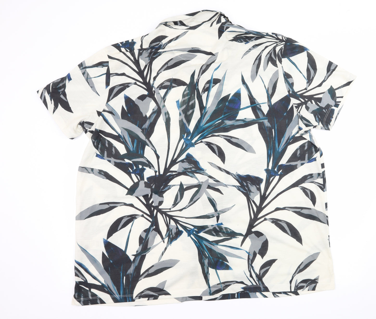 Burton Mens Ivory Floral Jersey  Button-Up Size 2XL