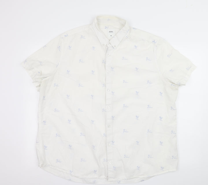 Burton Mens White Geometric Button-Up Size 2XL - bird print
