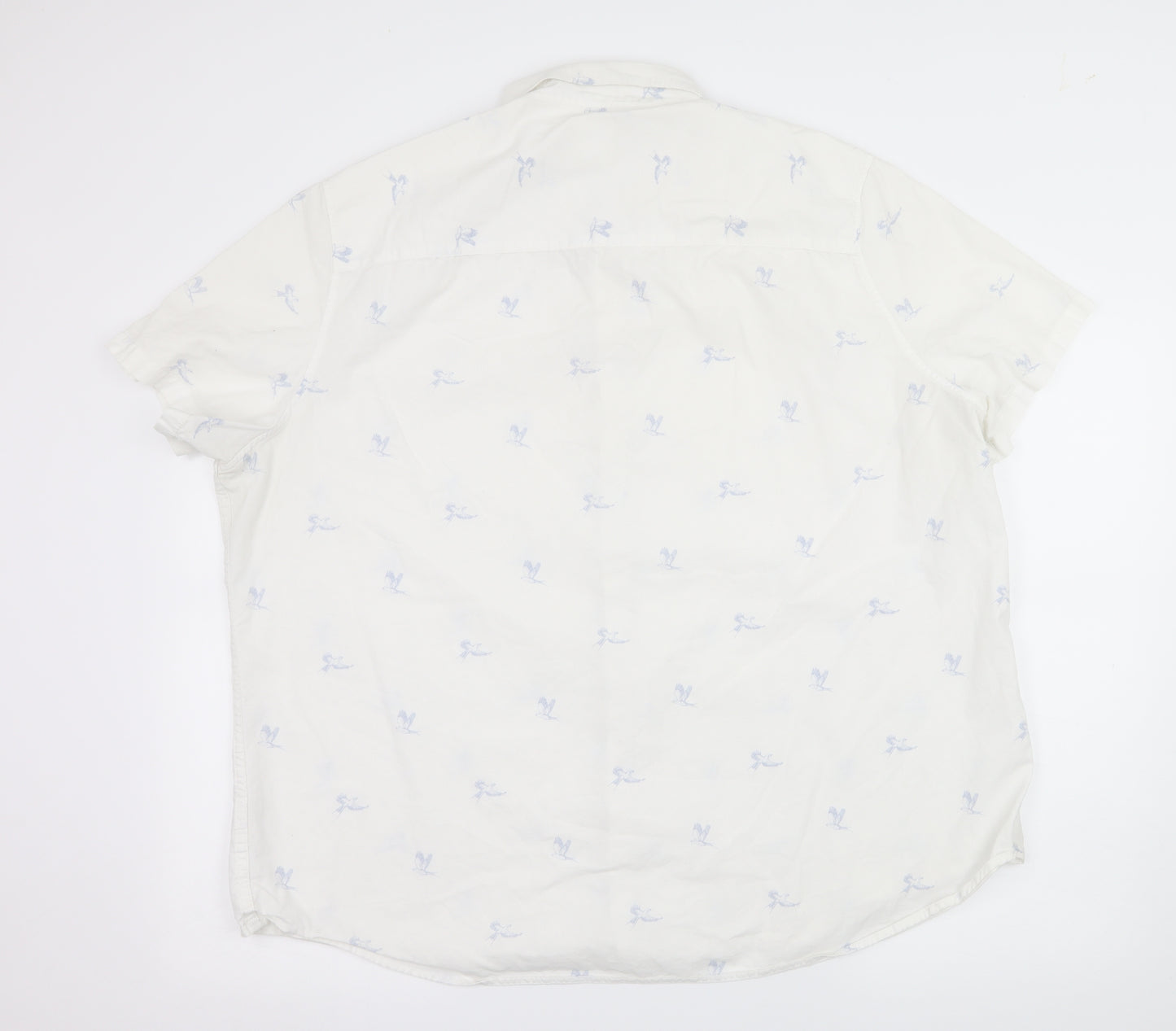 Burton Mens White Geometric   Button-Up Size 2XL  - bird print