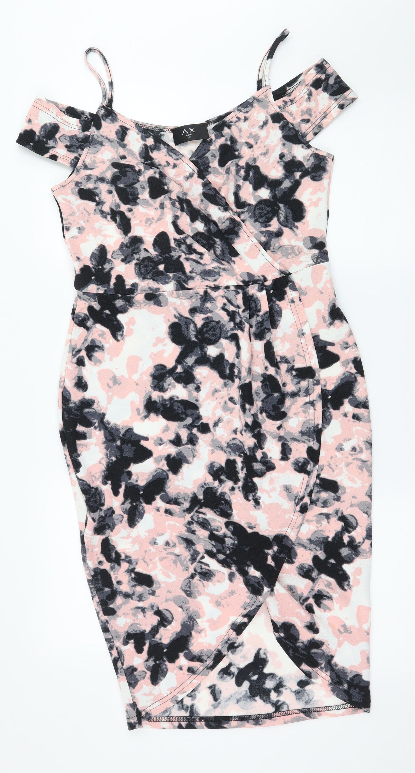 AX Paris Womens Pink Geometric Jersey Bodycon  Size 12  - Abstract