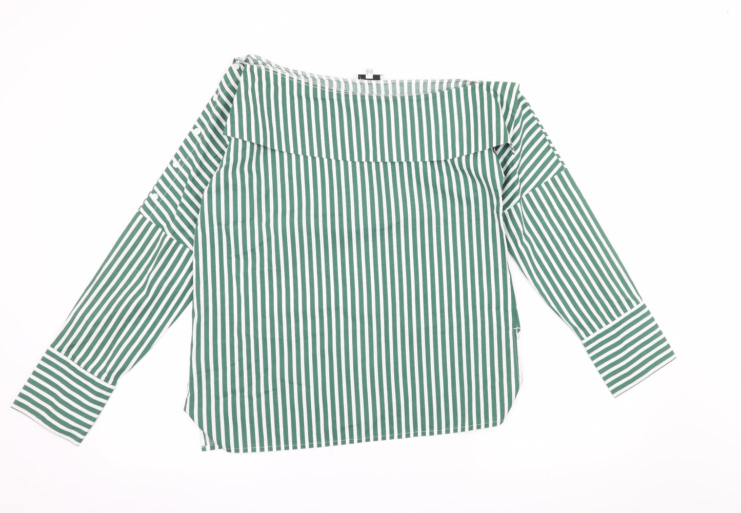 Warehouse Womens Green Striped  Basic Blouse Size 10