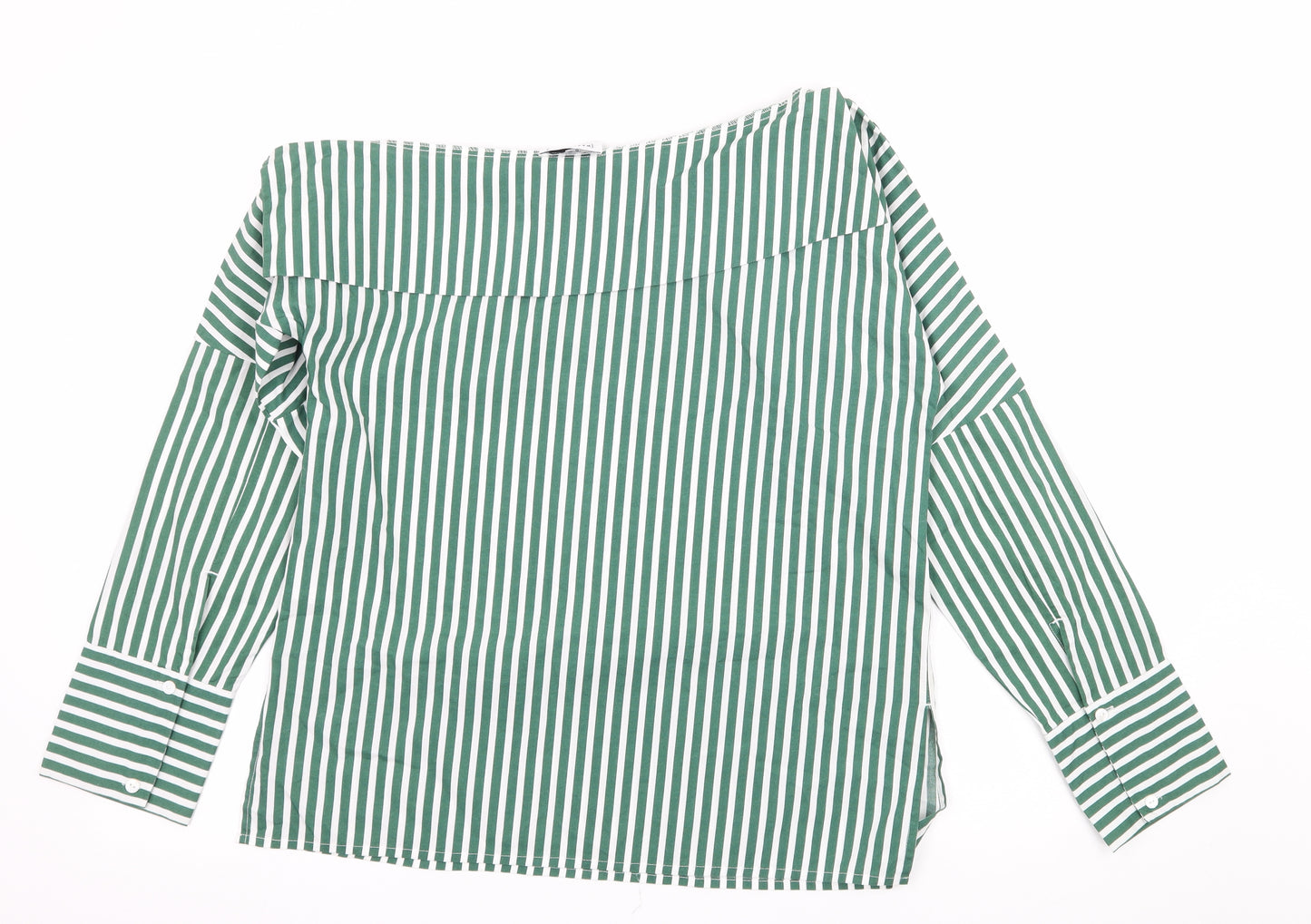 Warehouse Womens Green Striped  Basic Blouse Size 10