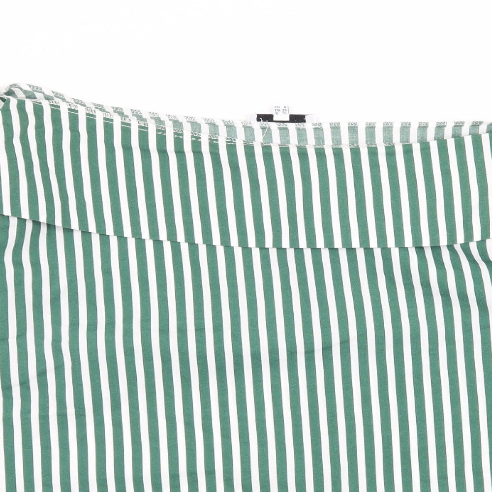 Warehouse Womens Green Striped  Basic Blouse Size 10