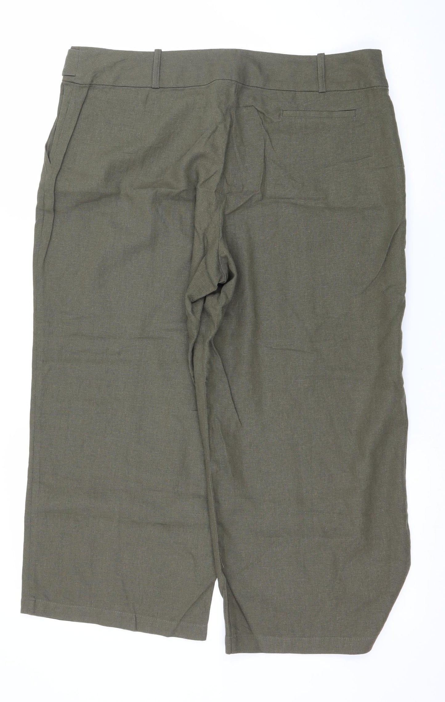 F&F Womens Green   Cropped Trousers Size 14 L21 in
