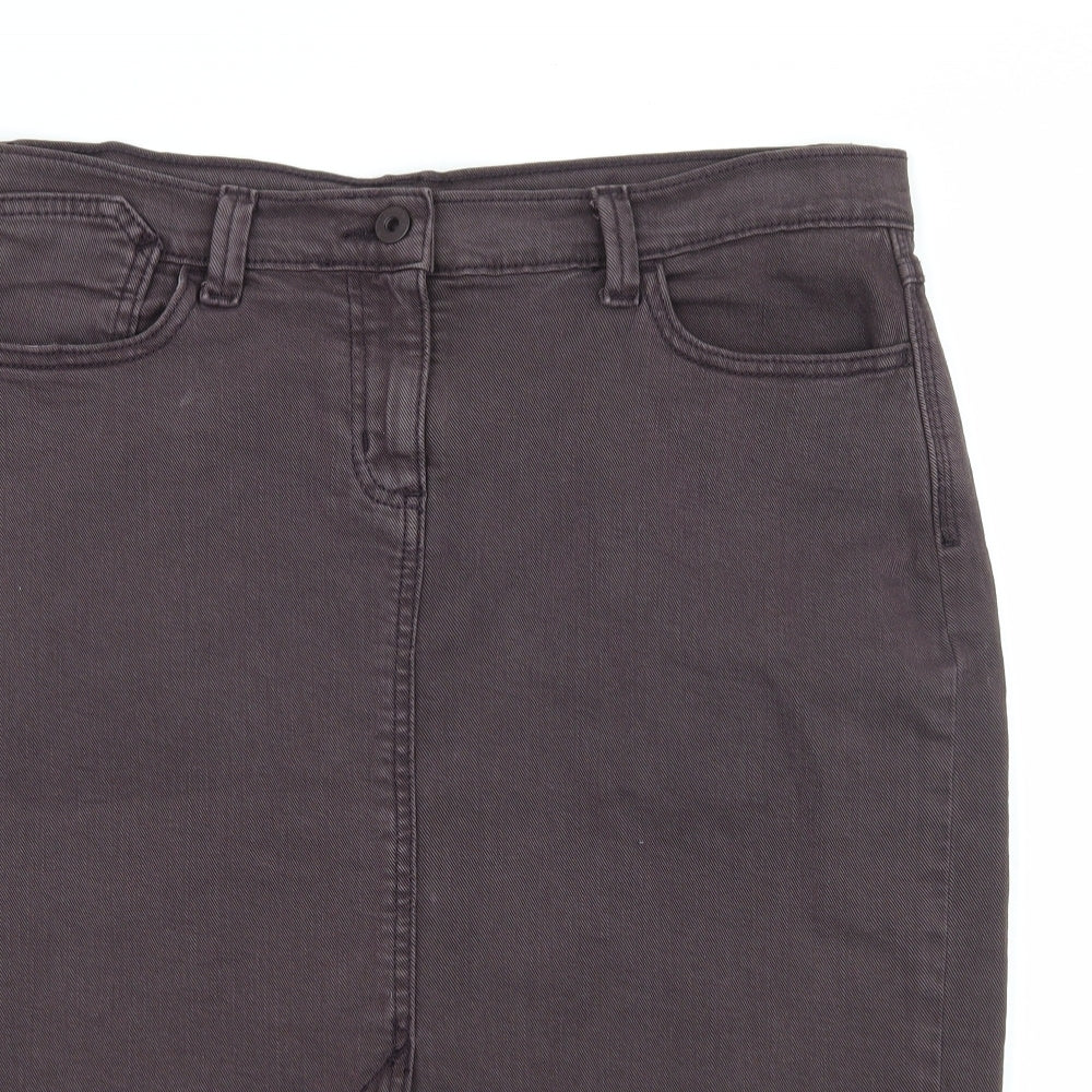 Marks and Spencer Womens Purple  Denim A-Line Skirt Size 14
