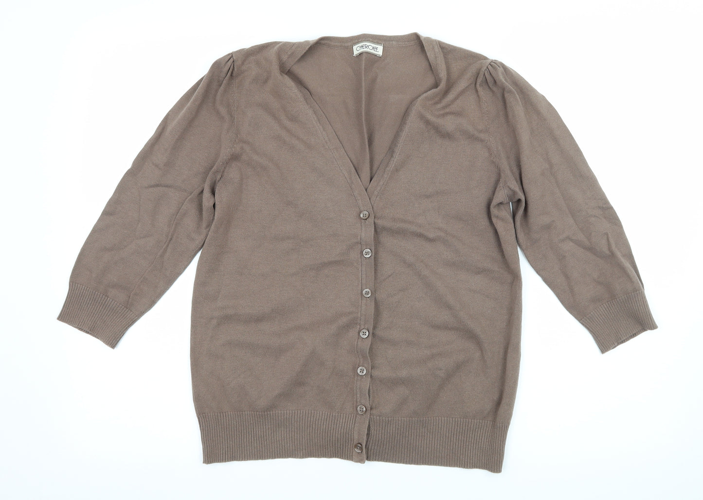 Cherokee Womens Brown  Knit Cardigan Jumper Size 14
