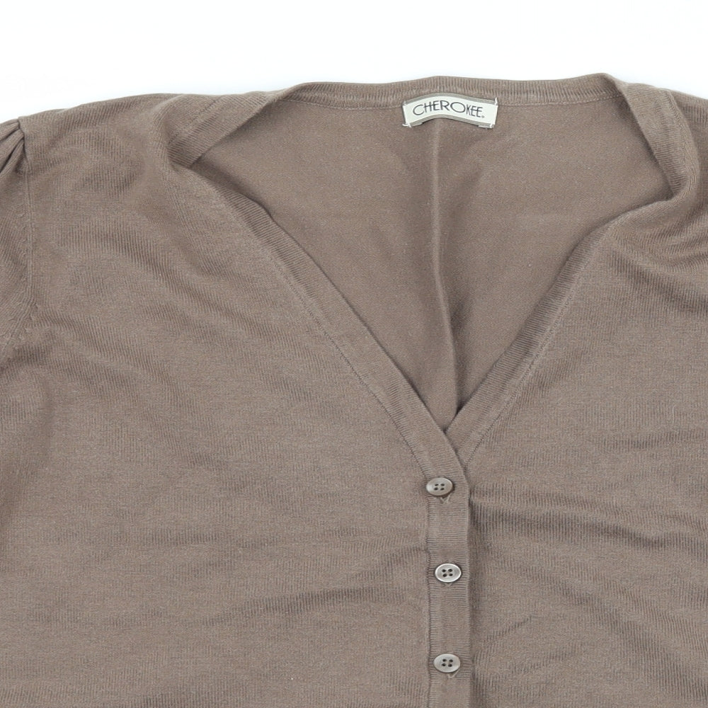 Cherokee Womens Brown  Knit Cardigan Jumper Size 14