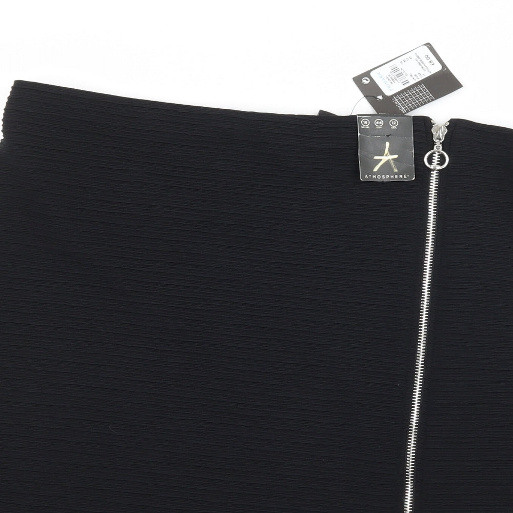 Primark Womens Black  Jersey A-Line Skirt Size 16