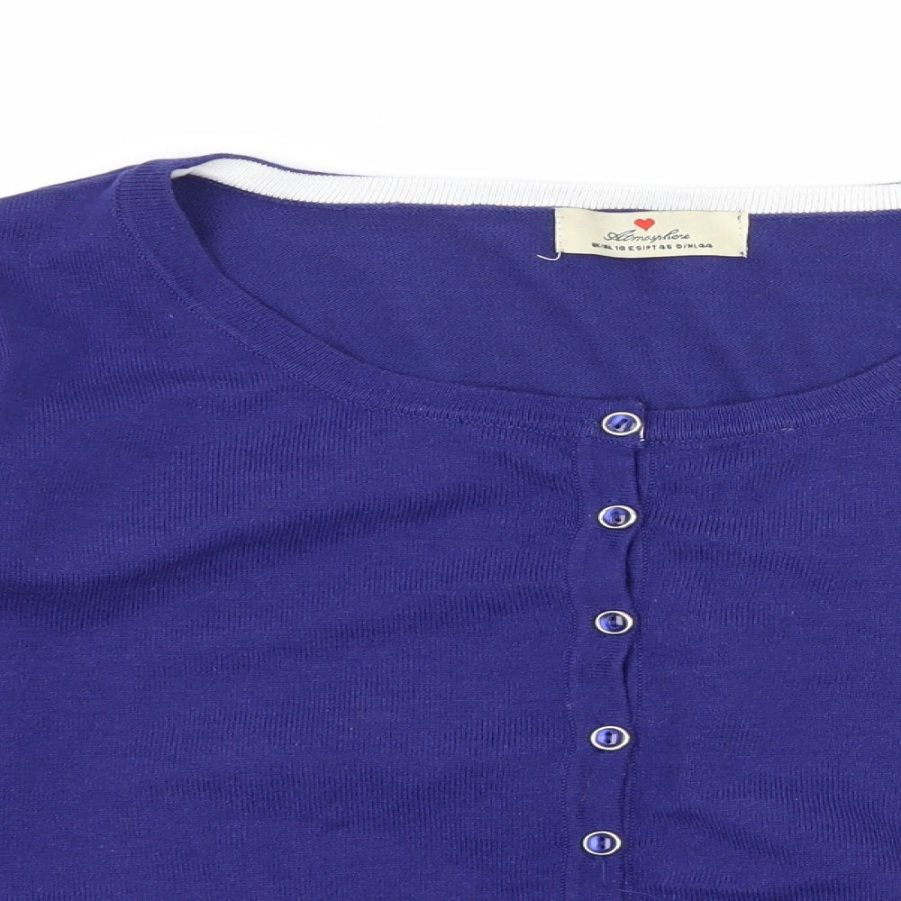 Atmosphere Womens Blue  Knit Cardigan Jumper Size 18