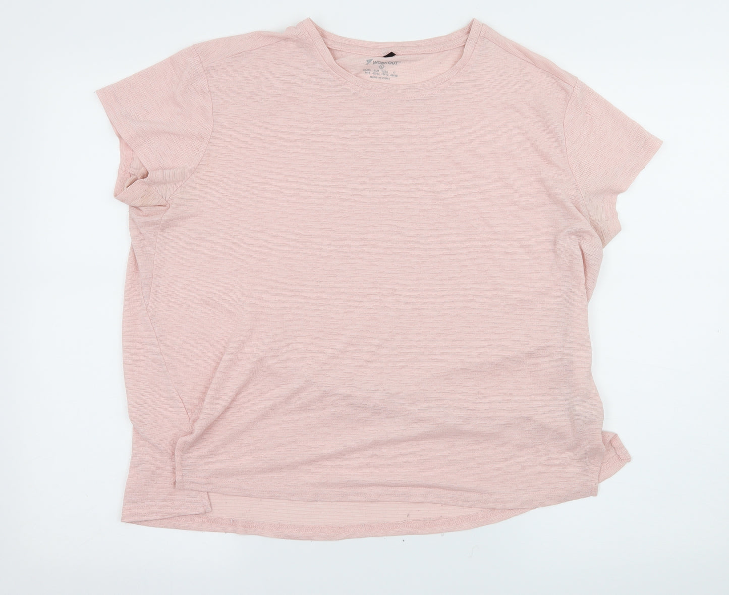 Workout Womens Pink  Jersey Basic T-Shirt Size 4
