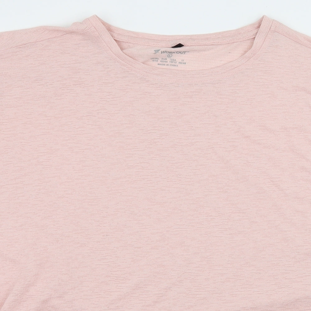 Workout Womens Pink  Jersey Basic T-Shirt Size 4