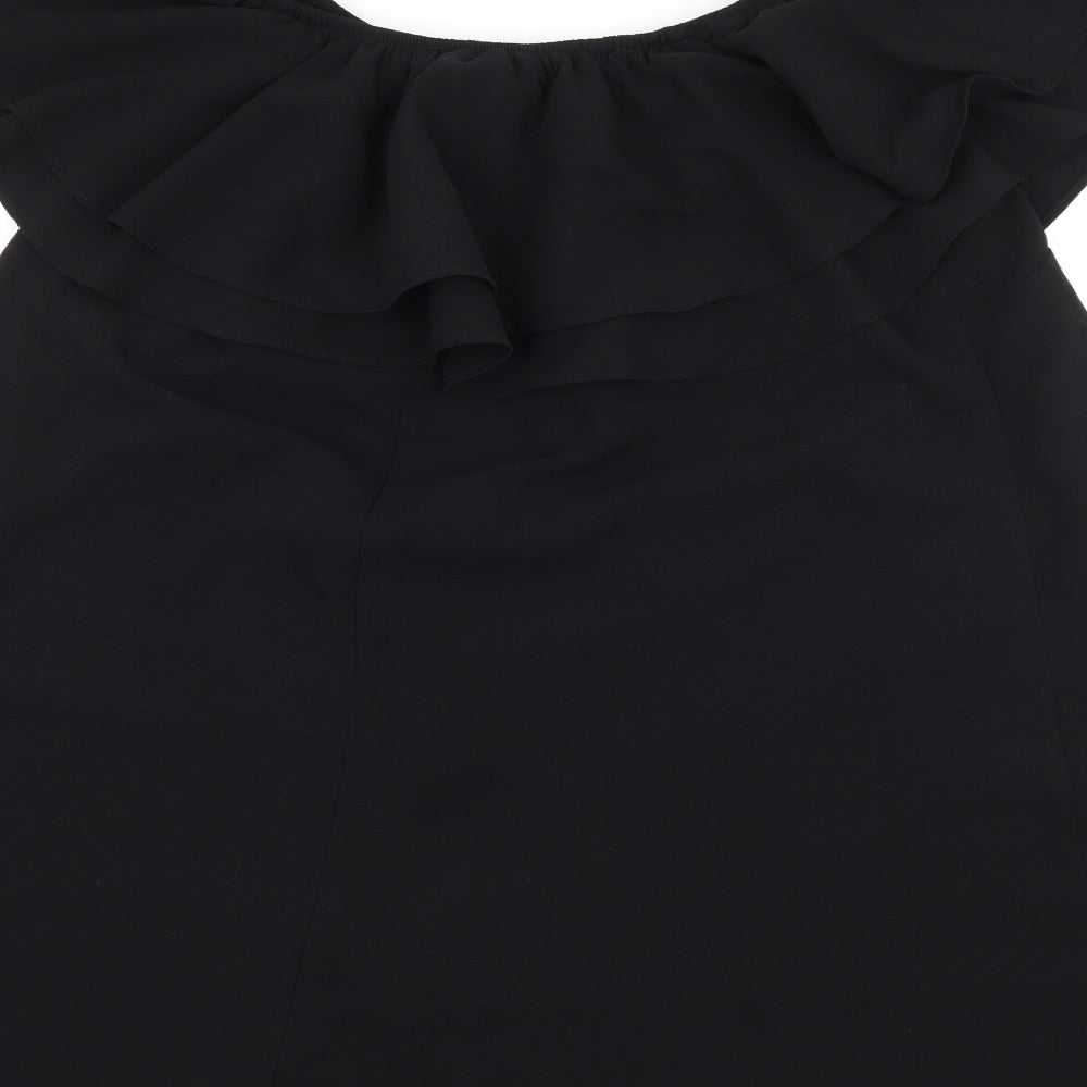 New Look Womens Black Floral  A-Line  Size 6