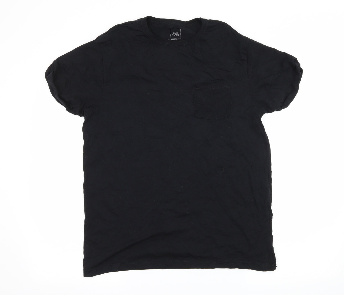 River Island Mens Black  Jersey  T-Shirt Size M