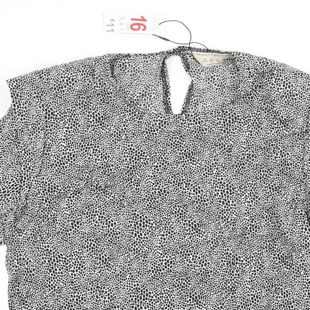 Primark Womens Ivory Polka Dot  Basic Blouse Size 16