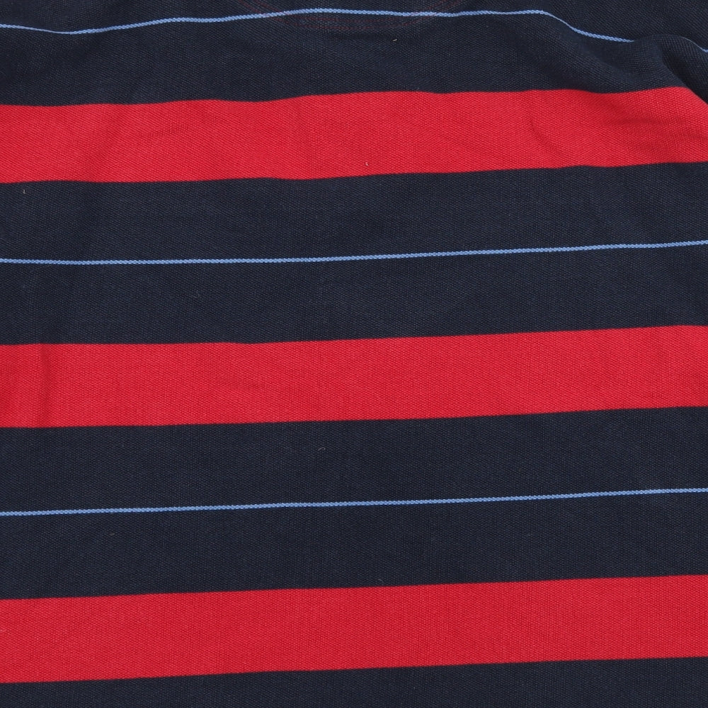 Maine Mens Black Striped Jersey  Polo Size L