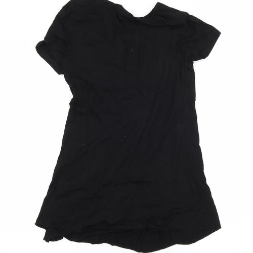 Ramisu Womens Black  Jersey Basic T-Shirt Size 12