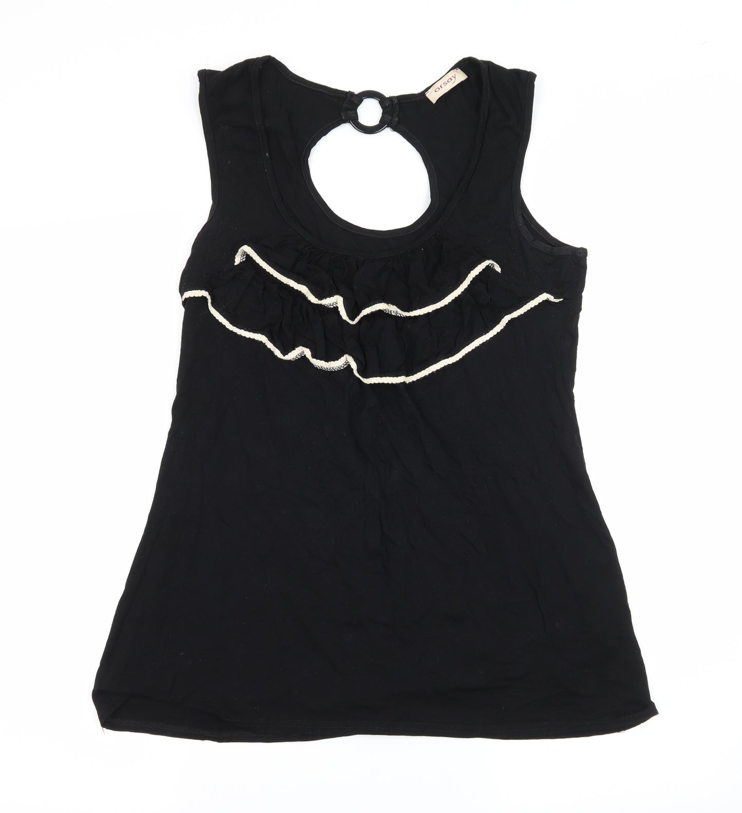 ORSAY Womens Black  Jersey Basic Tank Size L  - Cut out back