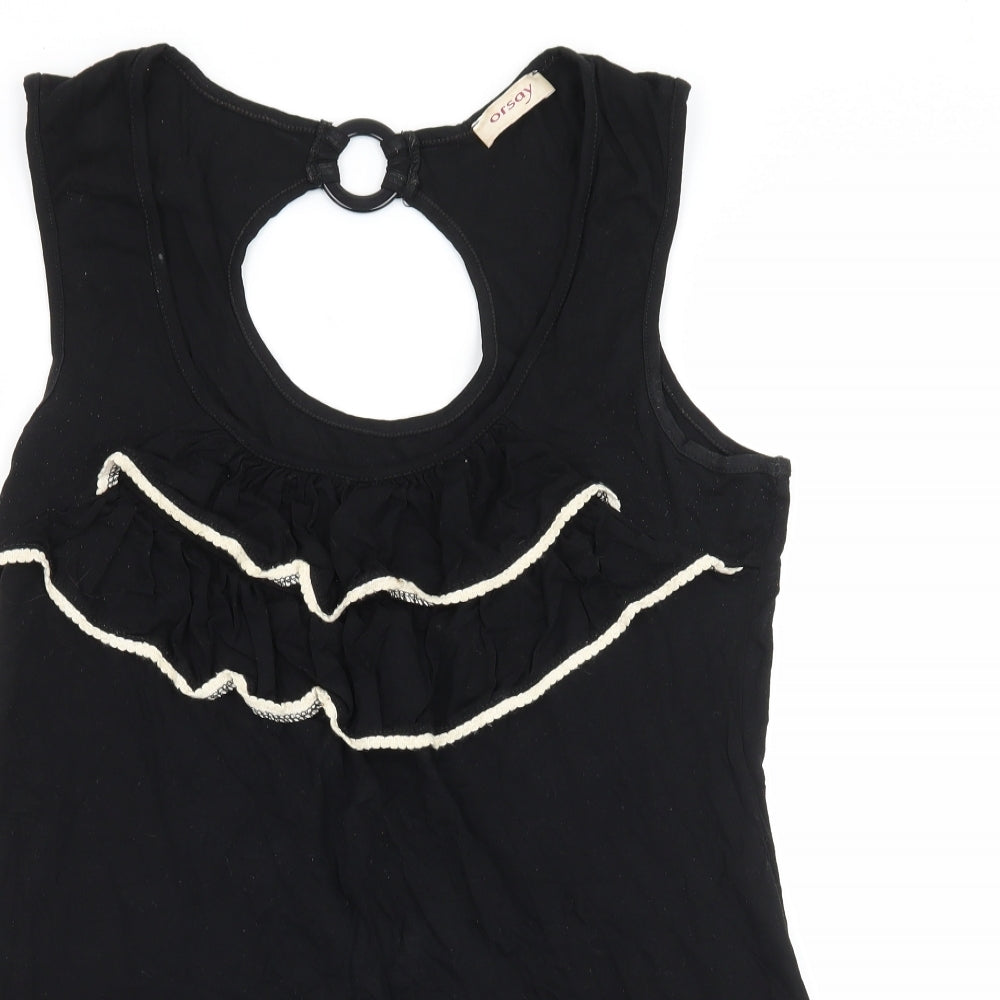 ORSAY Womens Black  Jersey Basic Tank Size L  - Cut out back
