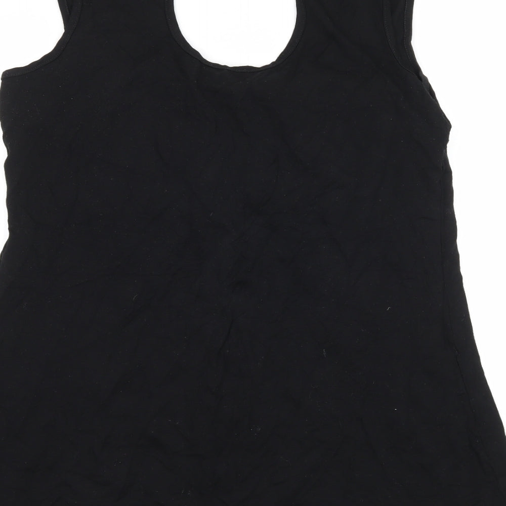 ORSAY Womens Black  Jersey Basic Tank Size L  - Cut out back