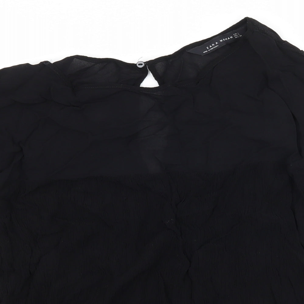 Zara Womens Black   Basic Blouse Size L