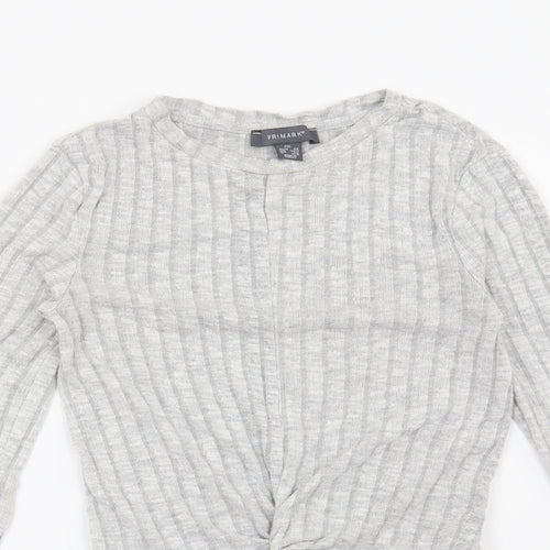 Primark Womens Grey Striped  Basic Blouse Size 4