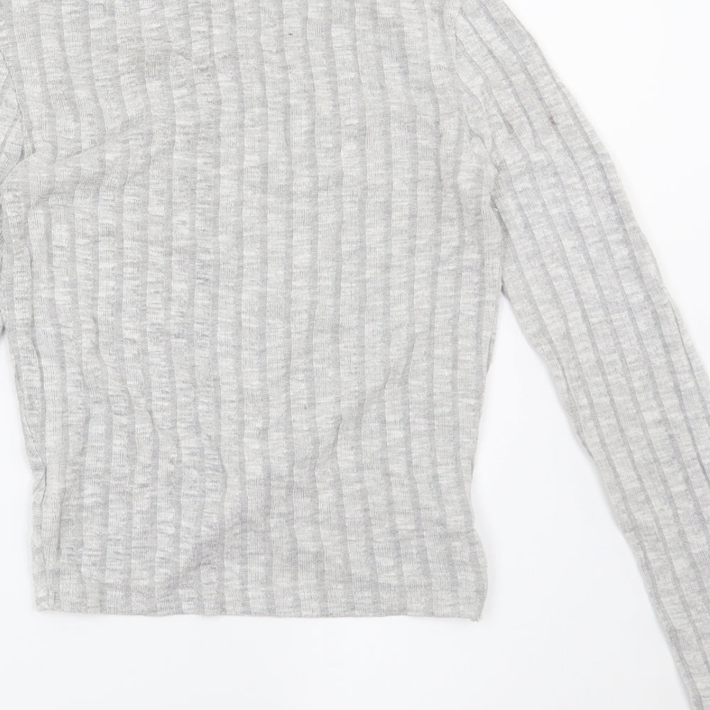 Primark Womens Grey Striped  Basic Blouse Size 4