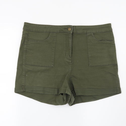 Papaya Womens Green   Cut-Off Shorts Size 14