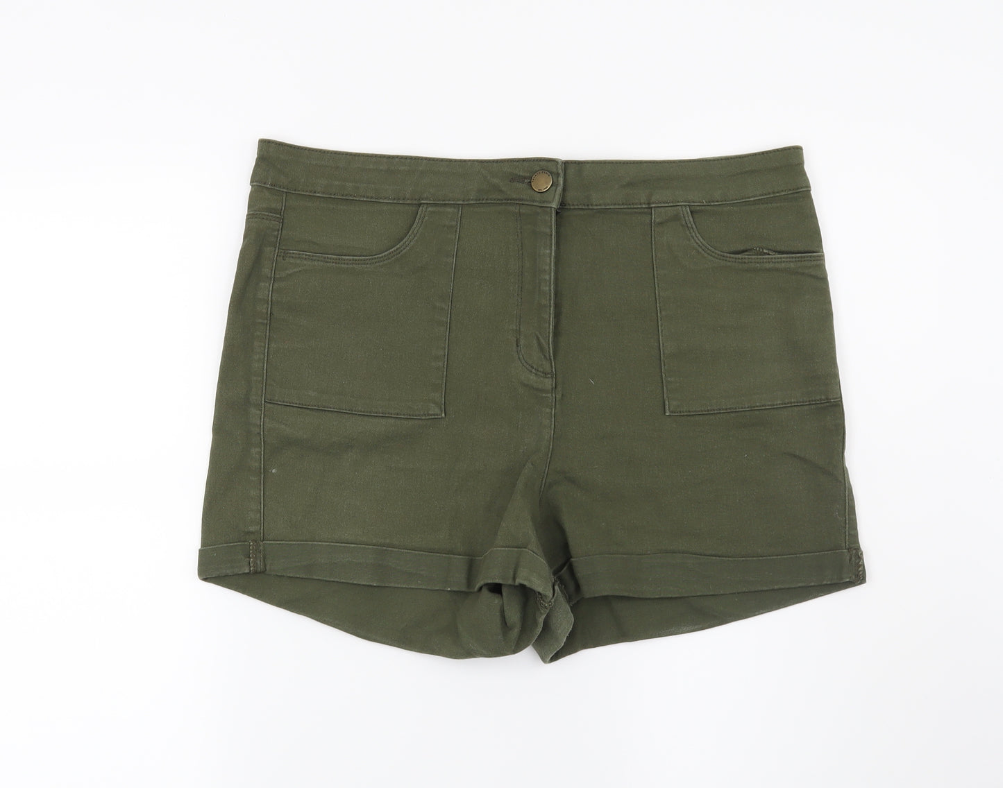 Papaya Womens Green   Cut-Off Shorts Size 14