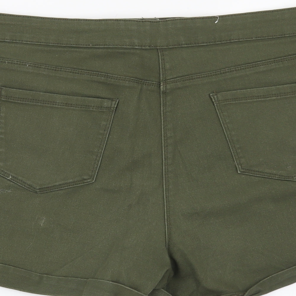 Papaya Womens Green   Cut-Off Shorts Size 14
