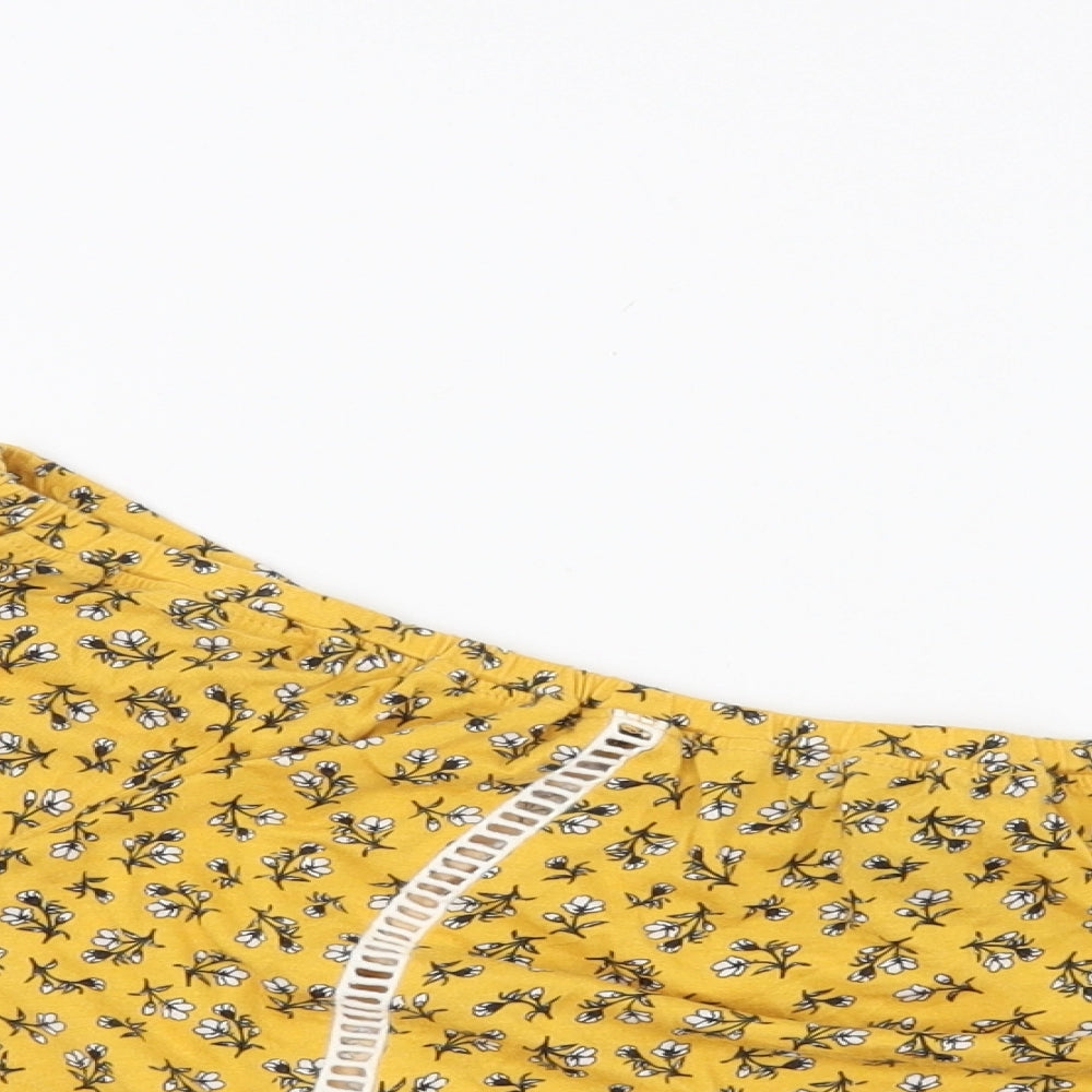 New Look Womens Yellow Floral  Basic Blouse Size 18