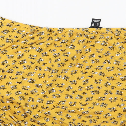 New Look Womens Yellow Floral  Basic Blouse Size 18