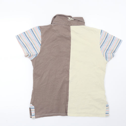 Tottie Womens Brown Striped  Basic T-Shirt Size L