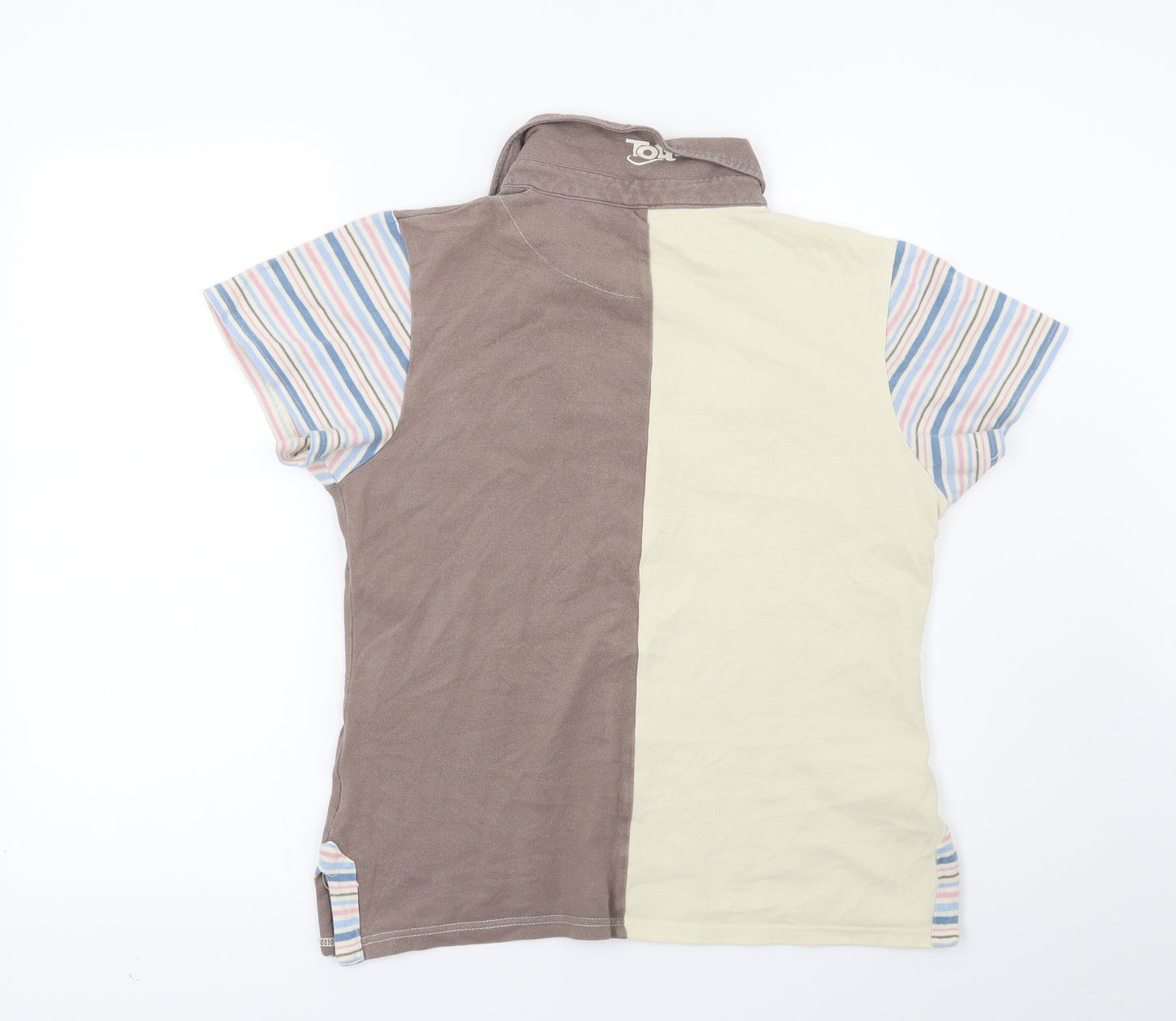 Tottie Womens Brown Striped  Basic T-Shirt Size L