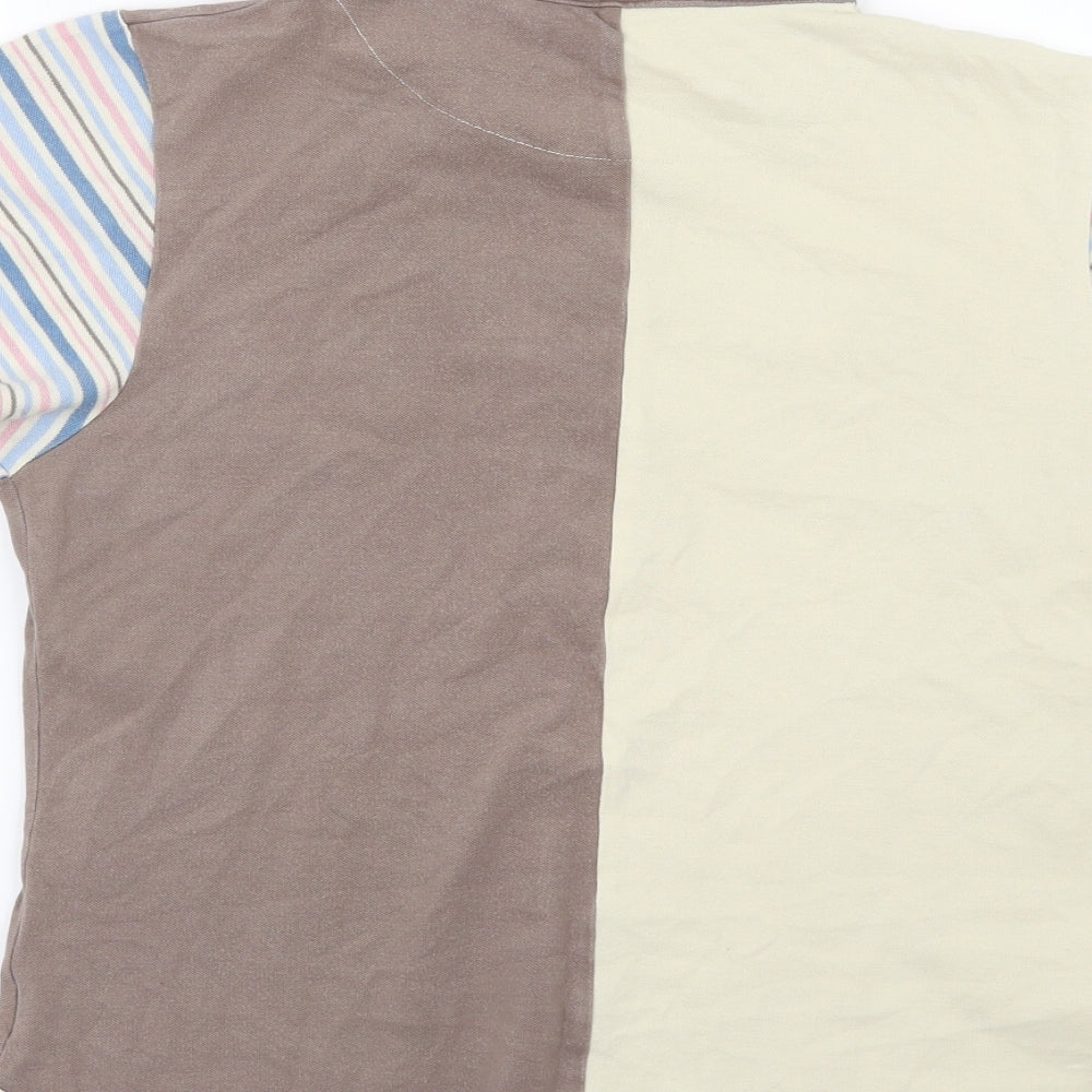 Tottie Womens Brown Striped  Basic T-Shirt Size L