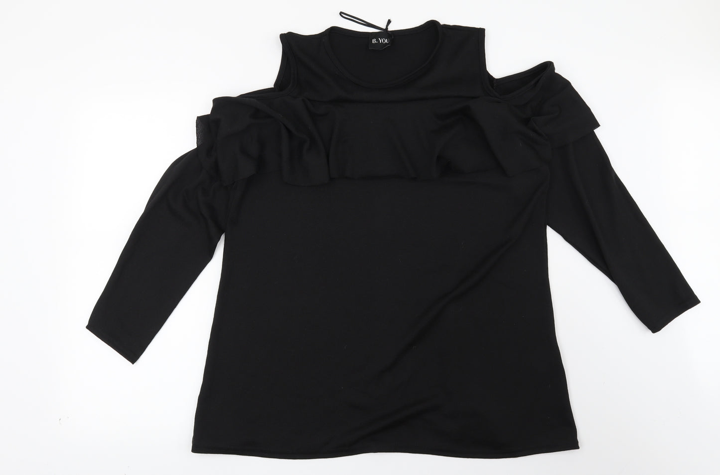 B You Womens Black   Basic Blouse Size L