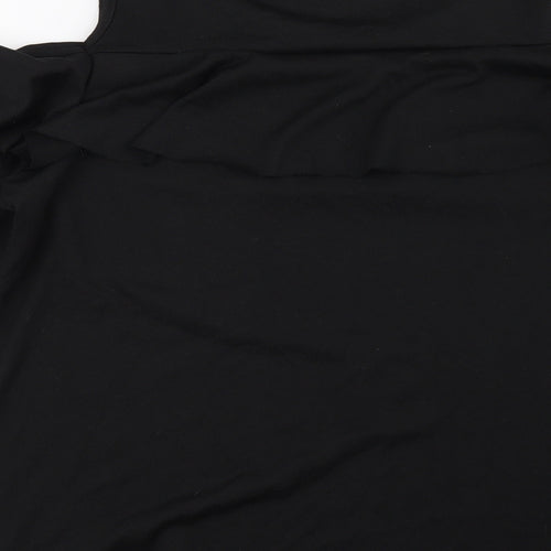 B You Womens Black   Basic Blouse Size L