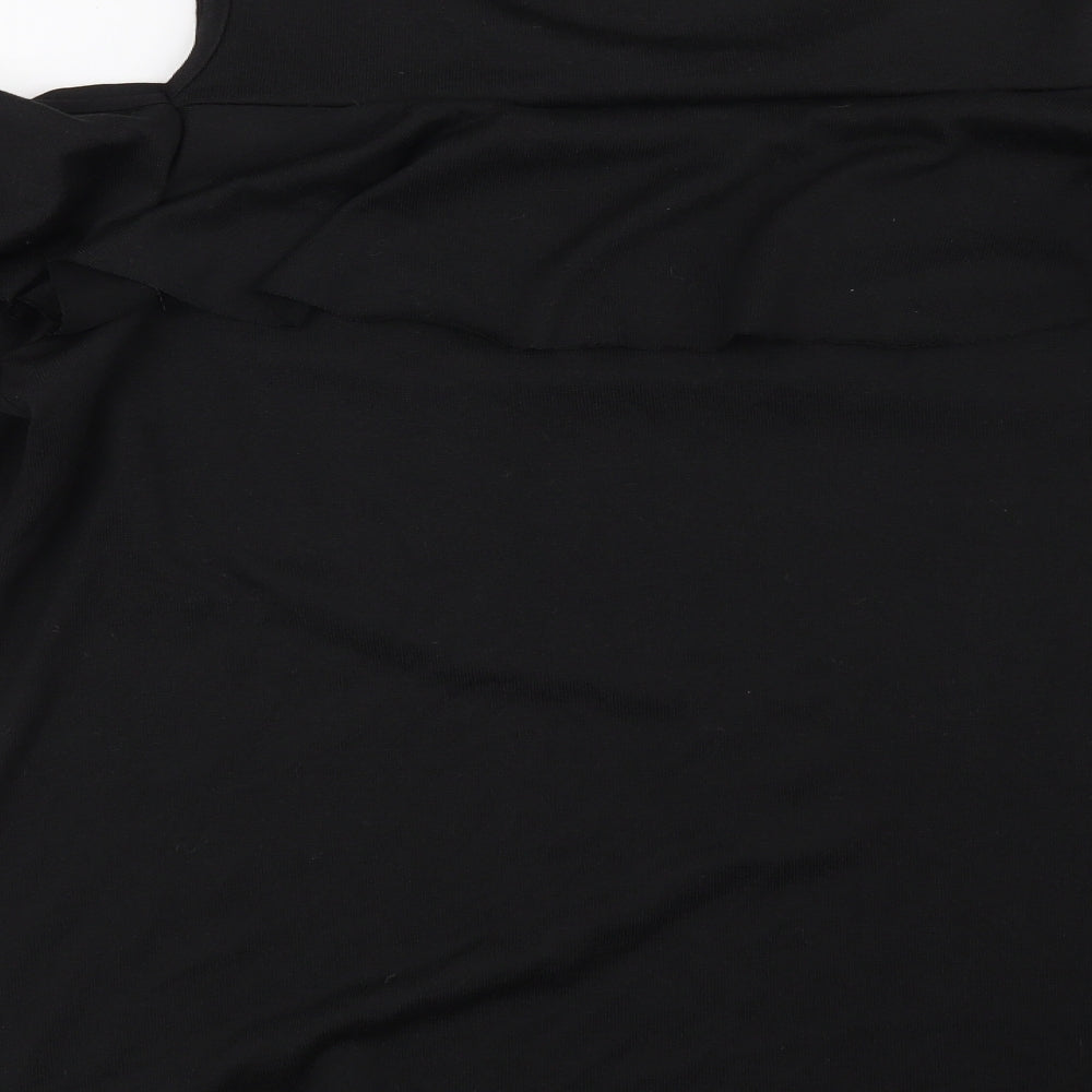 B You Womens Black   Basic Blouse Size L