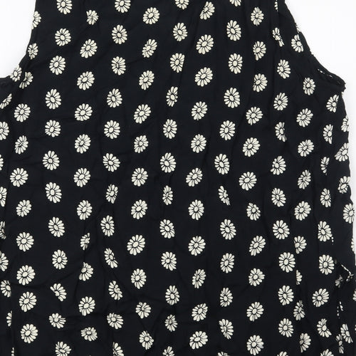 Essentials Womens Black Floral  Basic Blouse Size 20