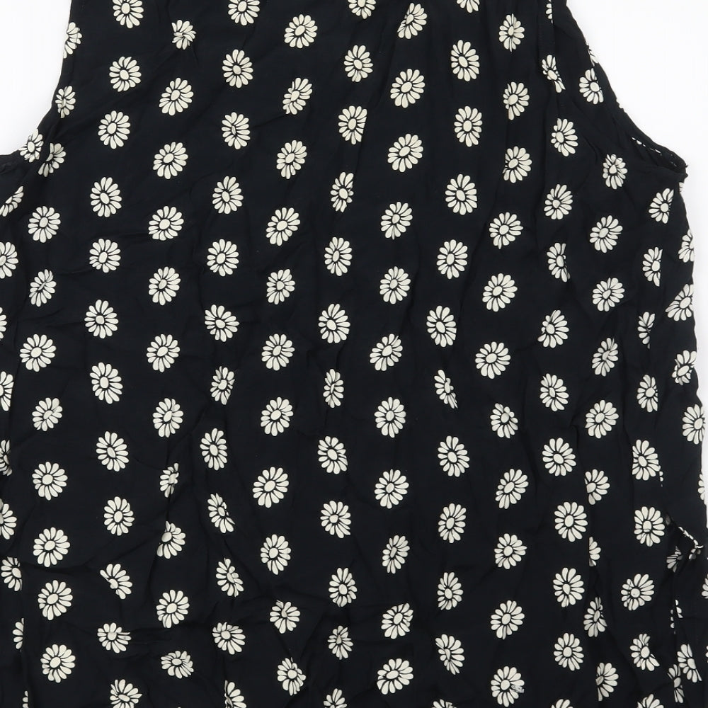 Essentials Womens Black Floral  Basic Blouse Size 20