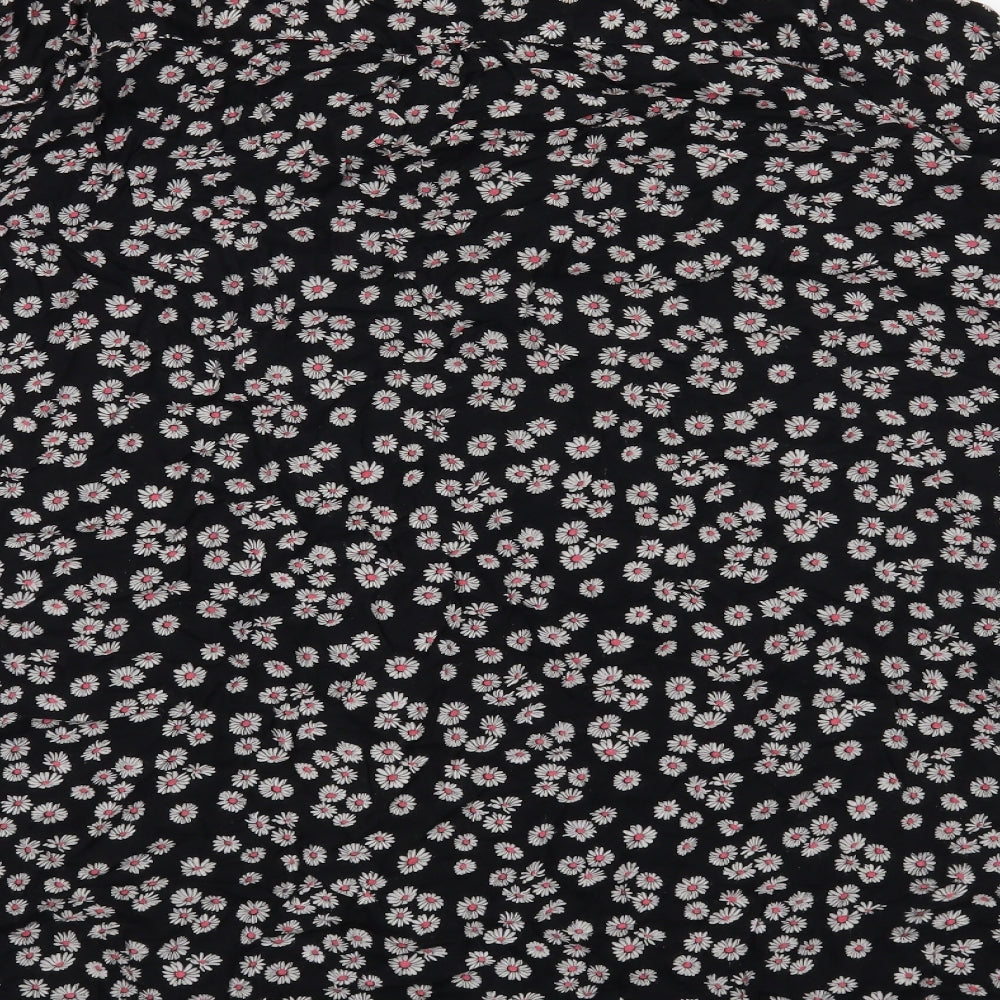 Preworn Womens Black Floral  Shirt Dress  Size 22