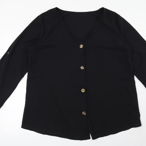 Preworn Womens Black   Basic Blouse Size 2XL