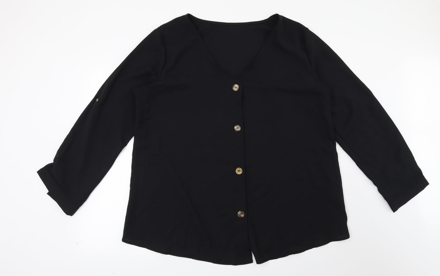 Preworn Womens Black   Basic Blouse Size 2XL