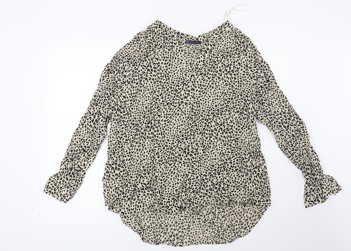 Marks and Spencer Womens Beige Animal Print  Basic Blouse Size 18